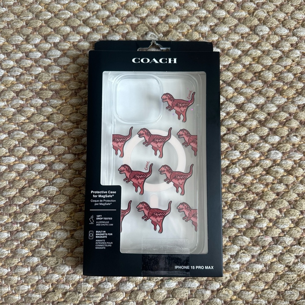 Coach Rexy Glitter Dinosaur Case for iPhone 15 pro max Mag Safe